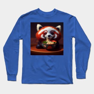 Kawaii Red Panda Eating Ramen Long Sleeve T-Shirt